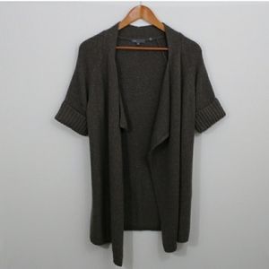 Vince Brown Short Sleeve Long Sweater Cardigan
